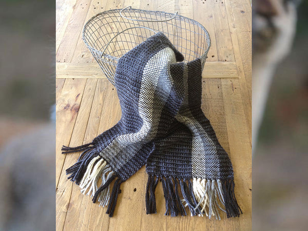 Handwoven Blue/Black Multi Scarf