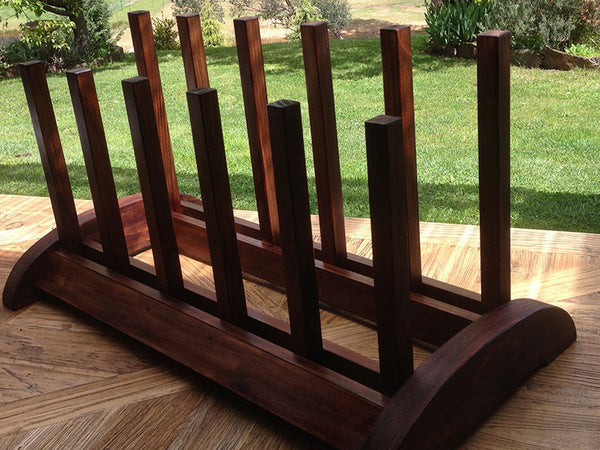 Beautifully crafted timber boot rack