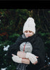 Cream hand knitted hat and mittens