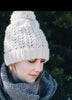 Cream hand knitted hat and mittens